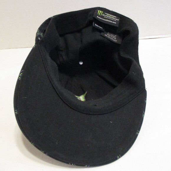 Monster Energy Men Small Black Green White Graphic Fitted Hat - Picture 7 of 8